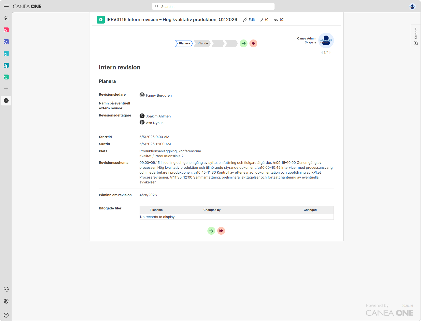 Workflow 1. Revisionsplanering